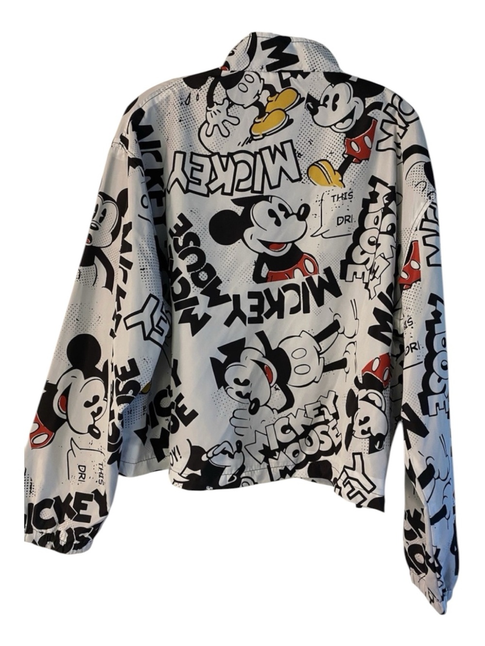 DISNEY Mickey Mouse Comic Strip Pullover Rain Jacket in White/Black Size 2X - Picture 6 of 14